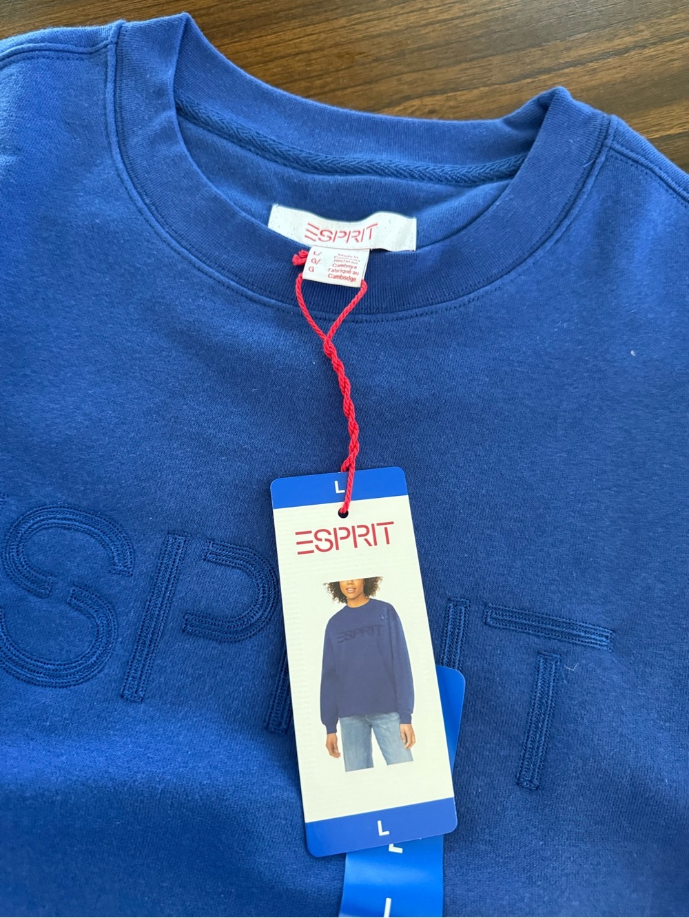 Retro Esprit Women's Blue Logo Crewneck Sweatshirt. Size Large. NWT - Picture 6 of 6